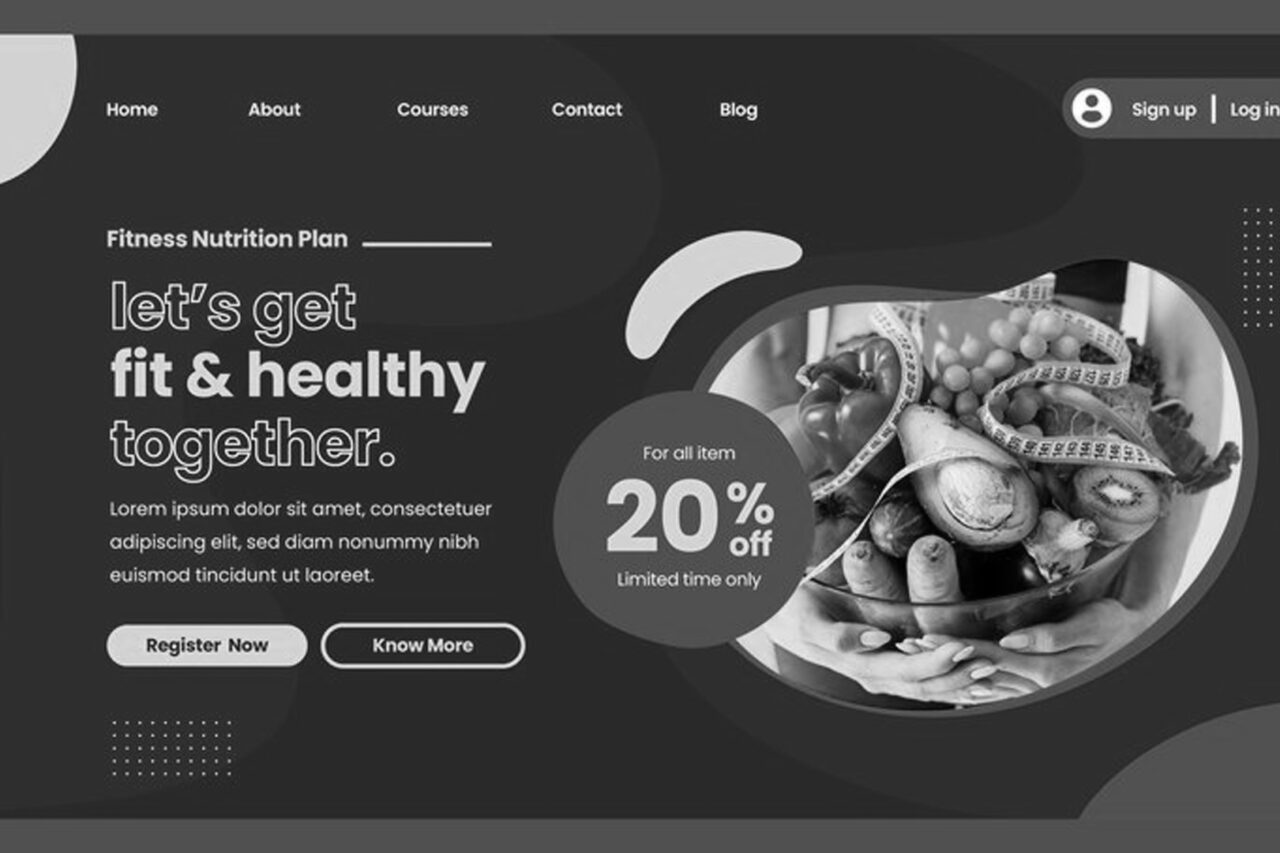 Health food store website design cost