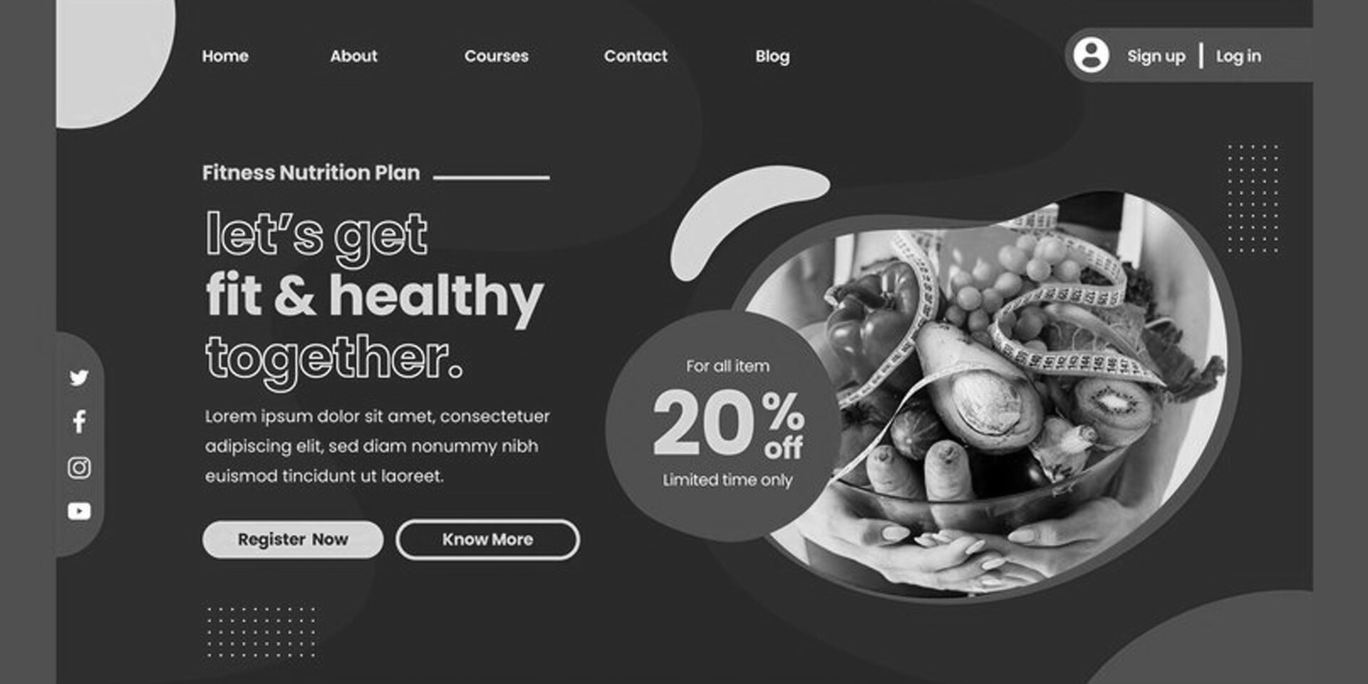 Health food store website design cost